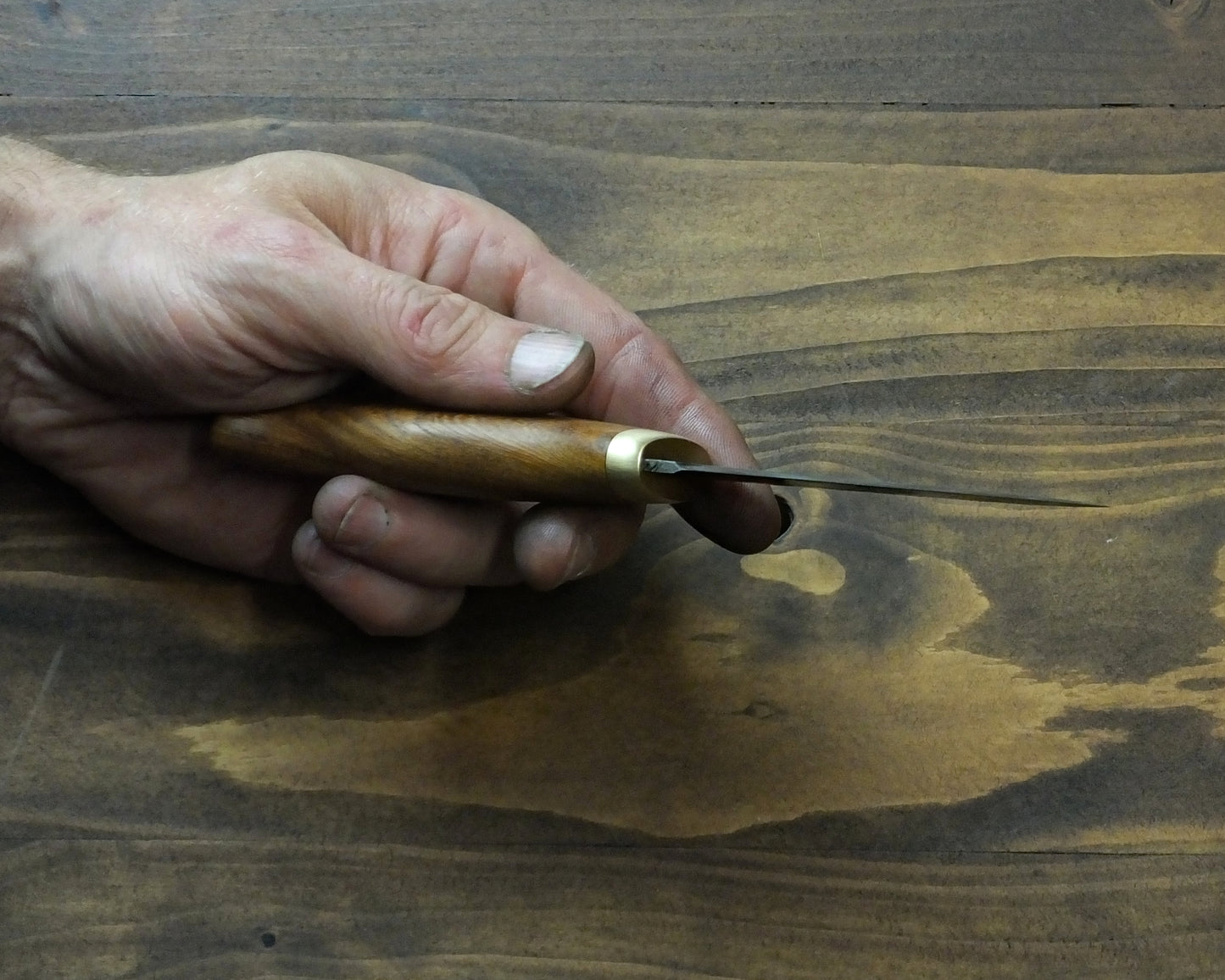 Damascus Sgian Dubh - 240 layer Twist - Sycamore & Brass Handle