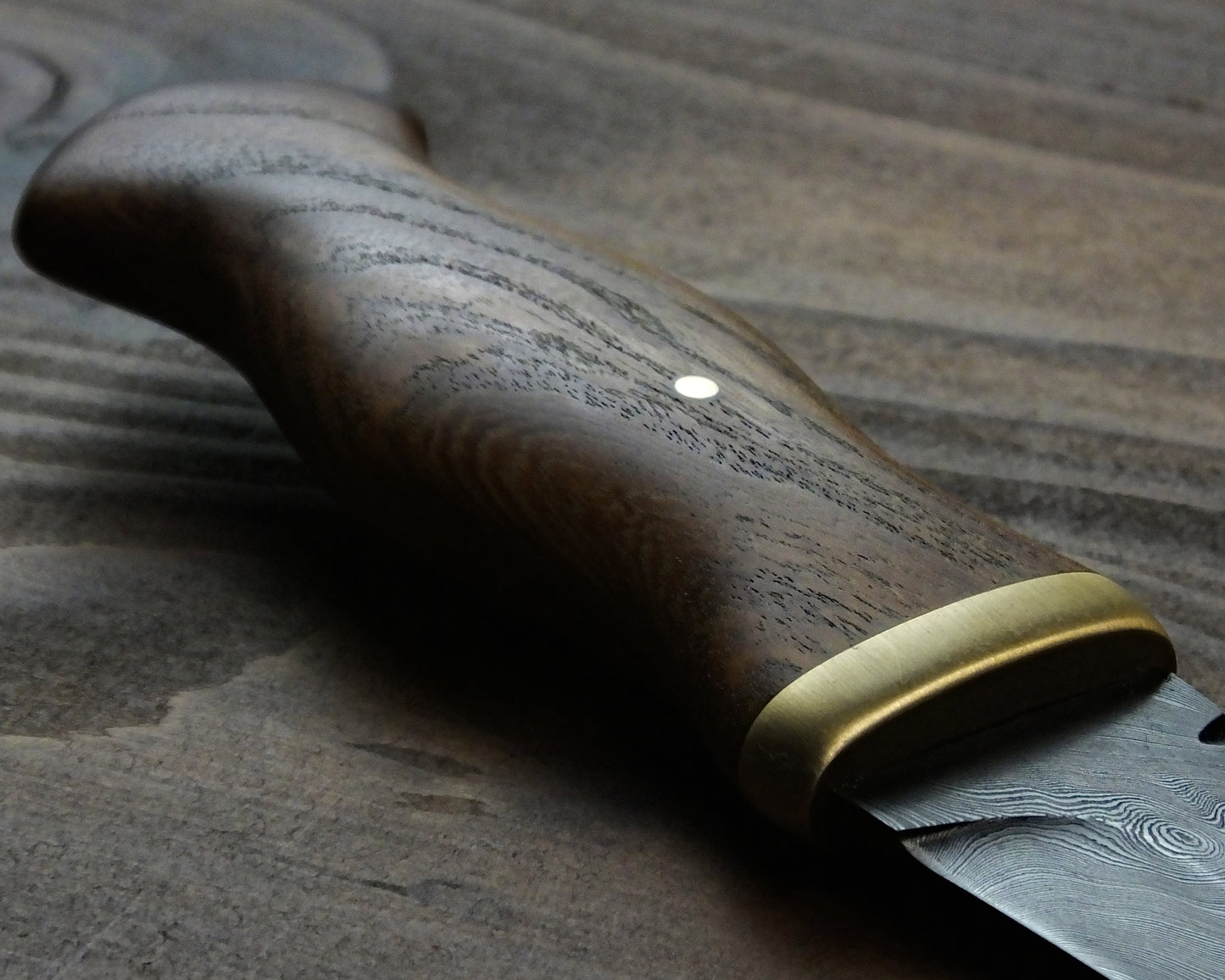 Damascus Sgian Dubh - 240 layer Twist - Sycamore & Brass Handle