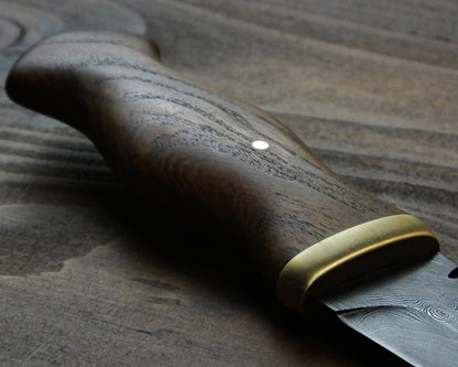 Damascus Sgian Dubh - 240 layer Twist - Sycamore & Brass Handle