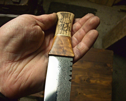 Sgian Dubh - Brut de forge finish - 3 piece handle - The Iron Haggis - Kitchen Knife