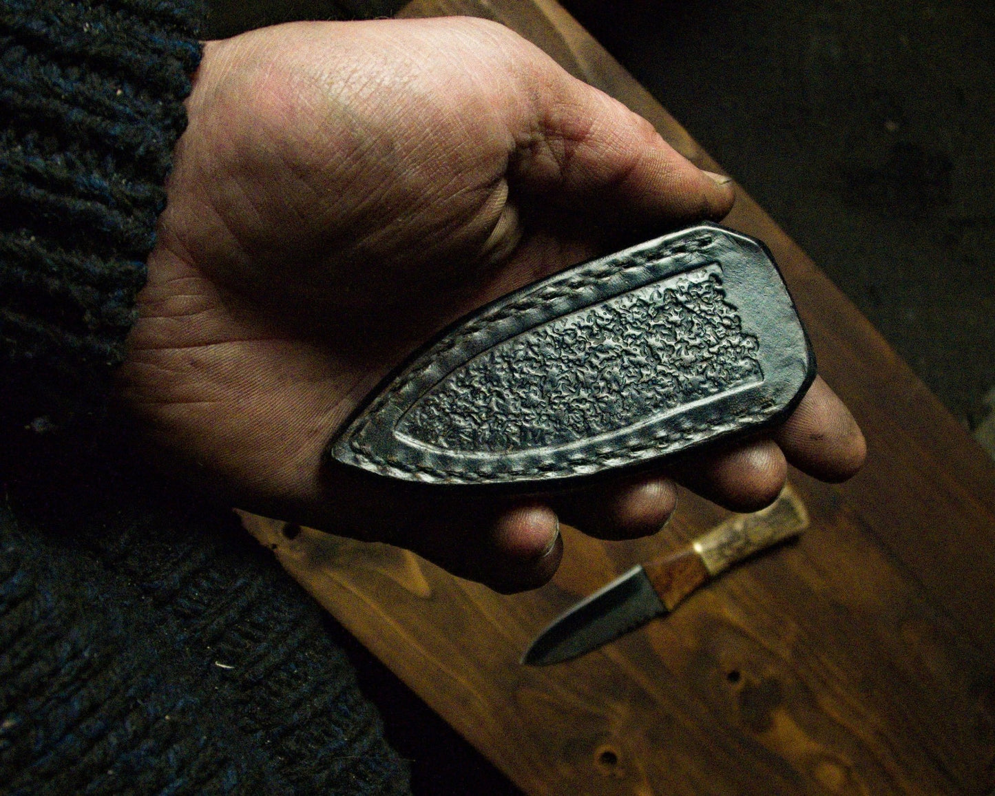 Sgian Dubh - Brut de forge finish - 3 piece handle - The Iron Haggis - Kitchen Knife